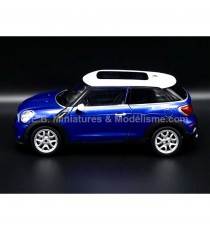 MINI COOPER S PANCEMAN BLUE WHITE ROOF 1:24 WELLY LEFT SIDE